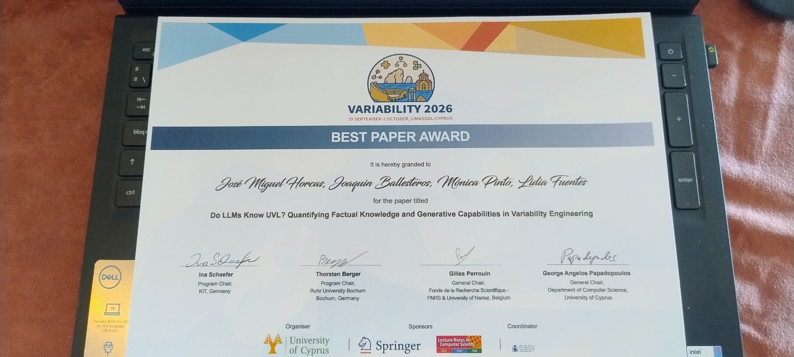 Best Paper Award